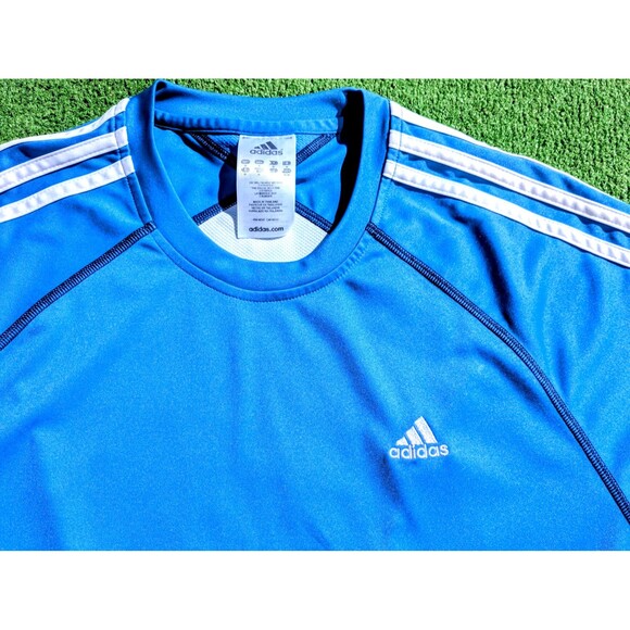 Adidas S/S Light Blue/White Adult Med Athletic Performance Sports Top Shirt EUC - Picture 6 of 7